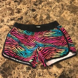 OP rainbow tiger print shorts